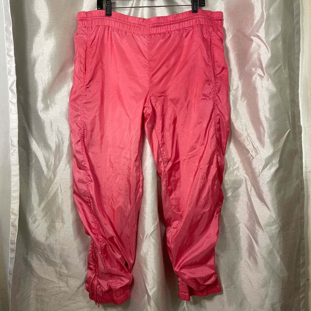 VTG 90’s PUMA Bright Pink Tapered Leg Elastic Drawstring Waistband Jogger Pants